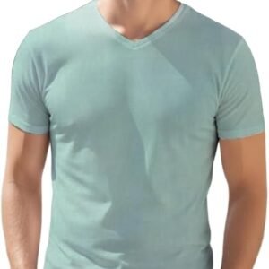 Mens Casual Slim Fit Short Sleeve T-Shirts Soft Lightweight V-Neck