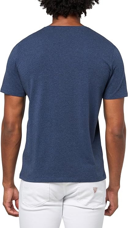 Men's Mix&Match Crewneck Cotton Lounge T-Shirt-Clean Navy Mélange - Image 3