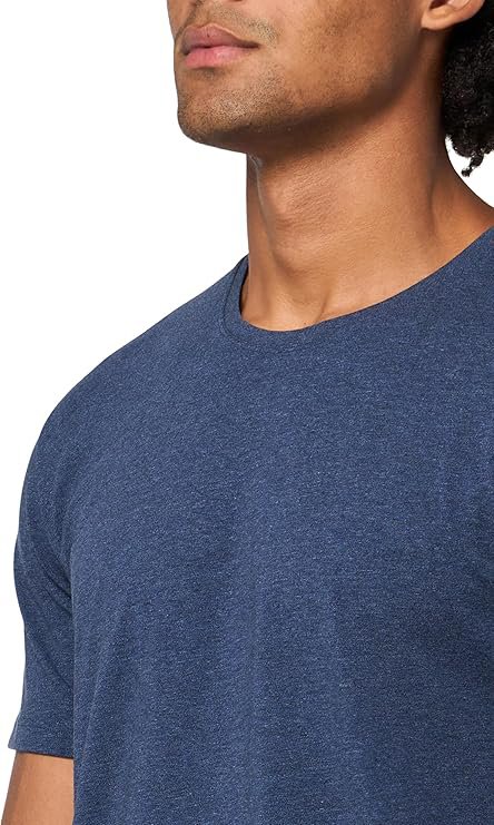 Men's Mix&Match Crewneck Cotton Lounge T-Shirt-Clean Navy Mélange - Image 2