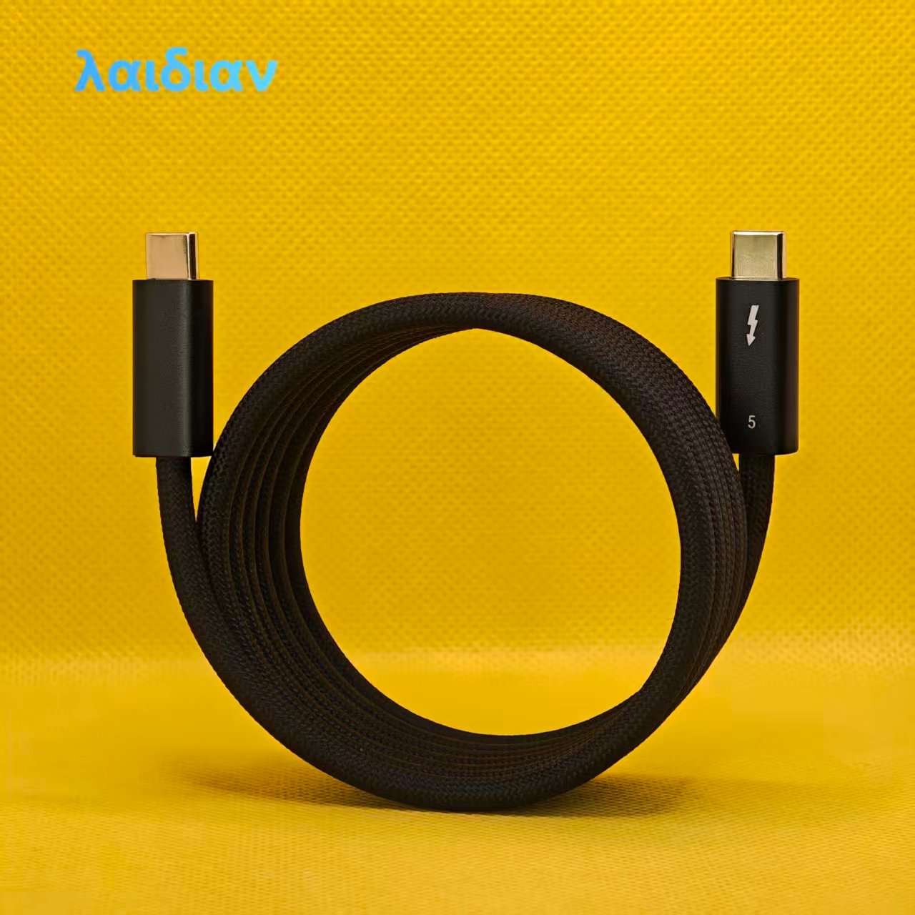 Black 1.5m Thunderbolt 5 Braided USB-C to USB-C Cable