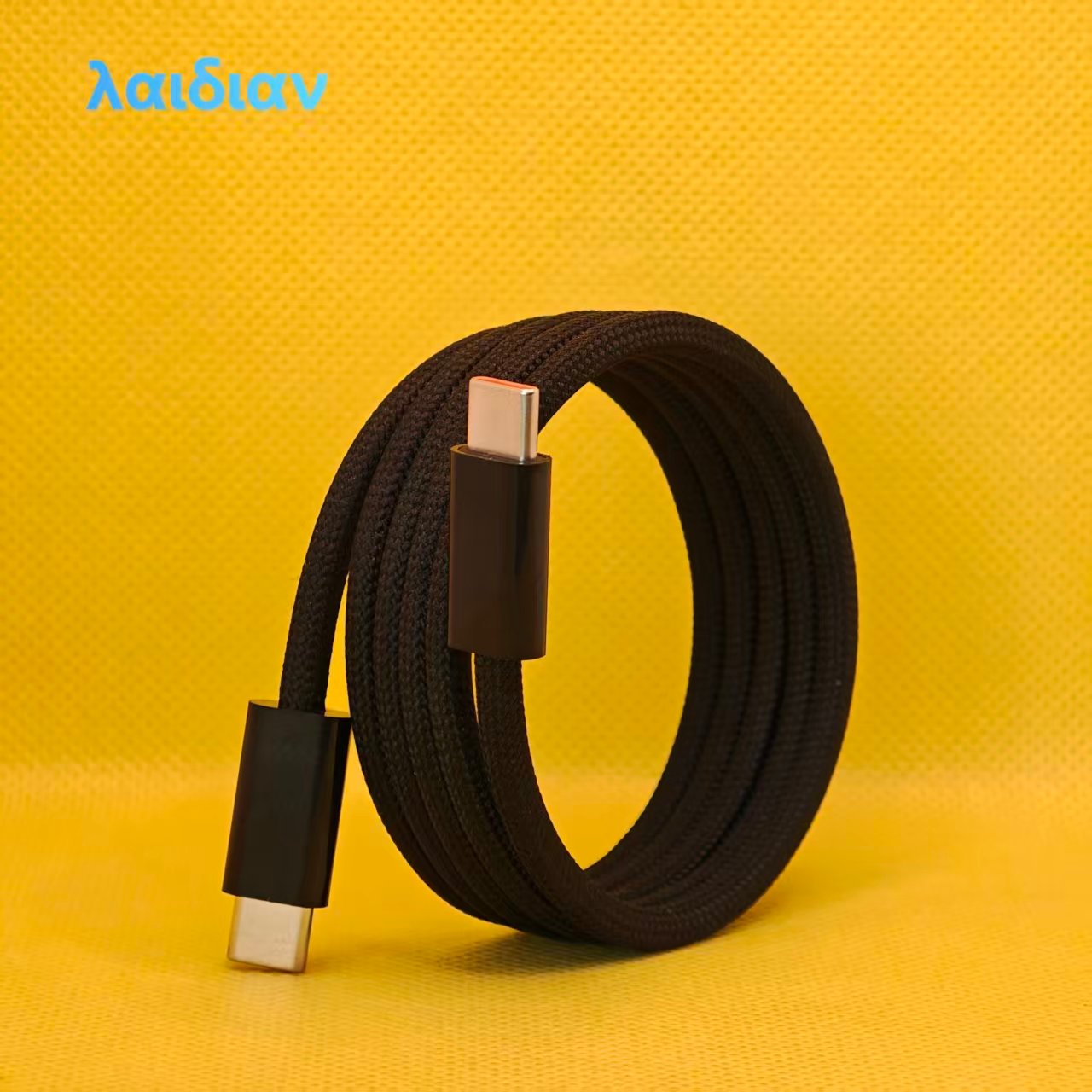 1.5m Black Magnetic Braided USB-C to USB-C Fast Charging Cable, Tangle-Free Magnetic Storage Design